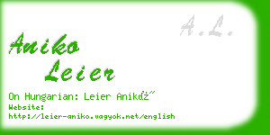 aniko leier business card